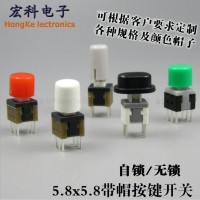 帶帽自鎖開關/無鎖按鍵開關 3腳/6腳 環保單/雙排