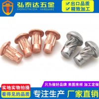 供應紅銅銘牌鉚釘 黃/紫銅標牌鉚釘 搓花直紋鉚釘