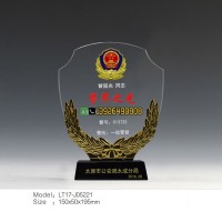 警界之光獎牌批發，警徽紀念品禮品定做，公安局警員退休紀念品