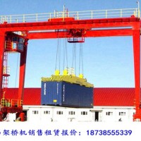 浙江舟山龍門吊出租廠家35噸輪胎式集裝箱門機參數