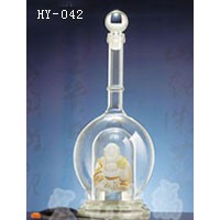 江西玻璃工藝酒瓶企業/宏藝玻璃制品公司廠家訂制空心造型酒瓶