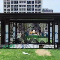 河北任丘新興多彩鋁合金涼亭，新中式鋁合金涼亭生產廠家