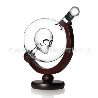 河間華企吹制骷髏頭醒酒器高檔威士忌醒酒器玻璃工藝酒具泡酒器