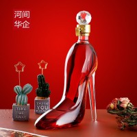 河北華企生產工藝高跟鞋酒瓶歐式醒酒器精美創意玻璃容器藝術玻璃